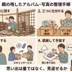実家の片付けで手が止まる。親の残した大量のアルバムや写真を後悔なく整理する手順