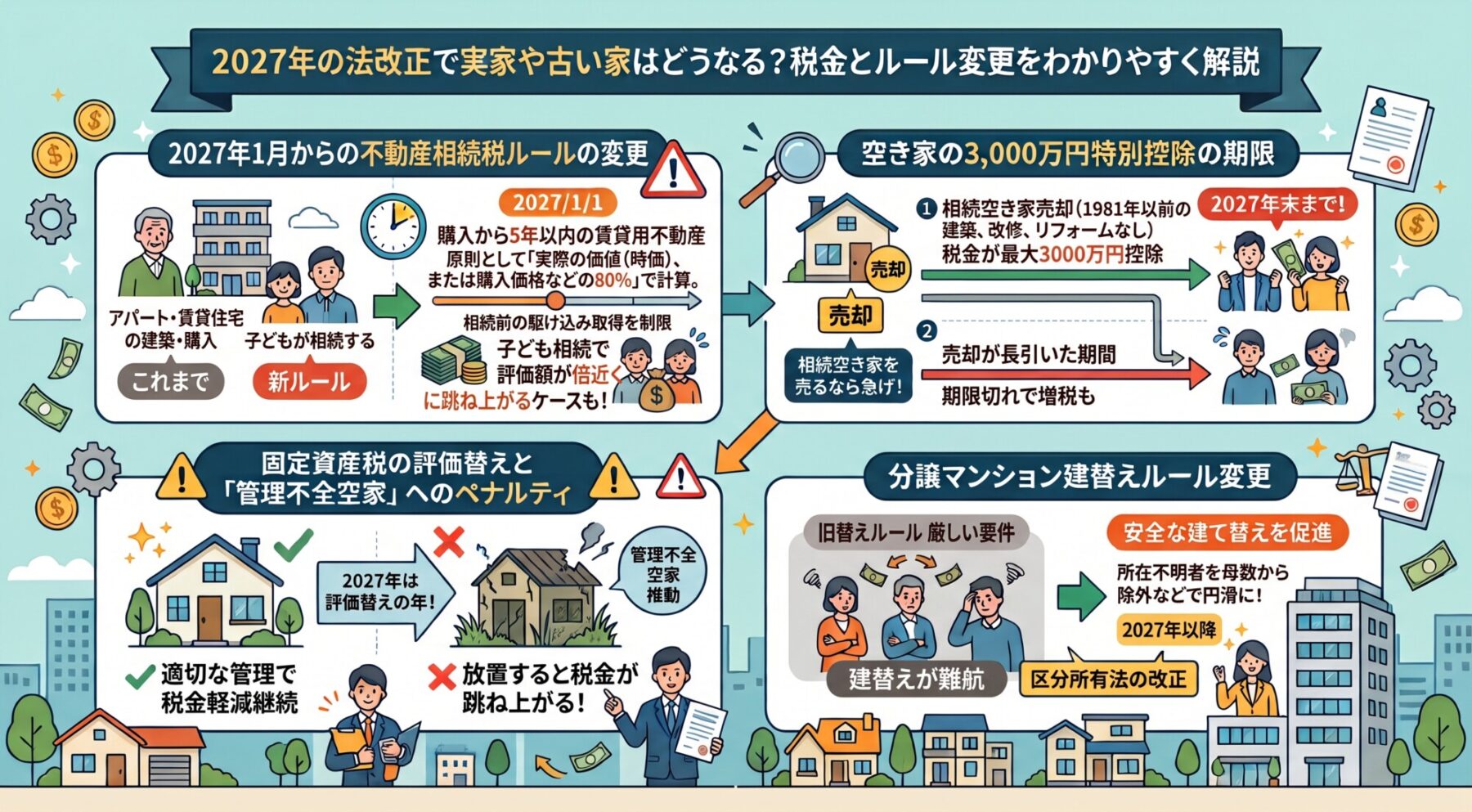 2027年の法改正で実家や古い家はどうなる?税金とルール変更をわかりやすく解説
