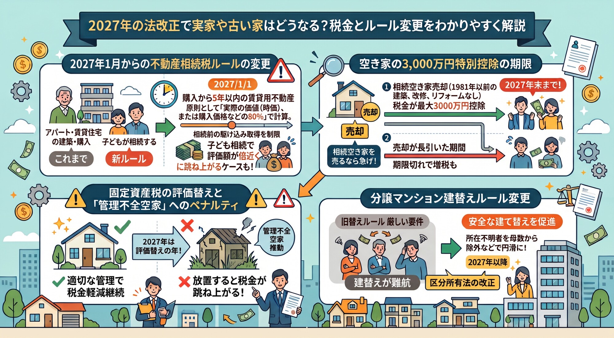 2027年の法改正で実家や古い家はどうなる？税金とルール変更をわかりやすく解説