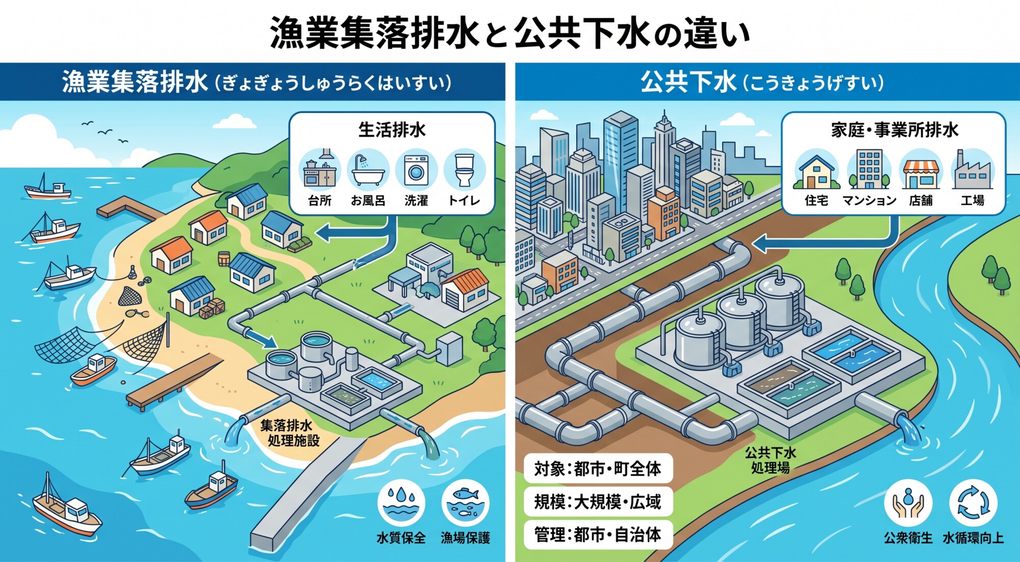 漁業集落排水と公共下水